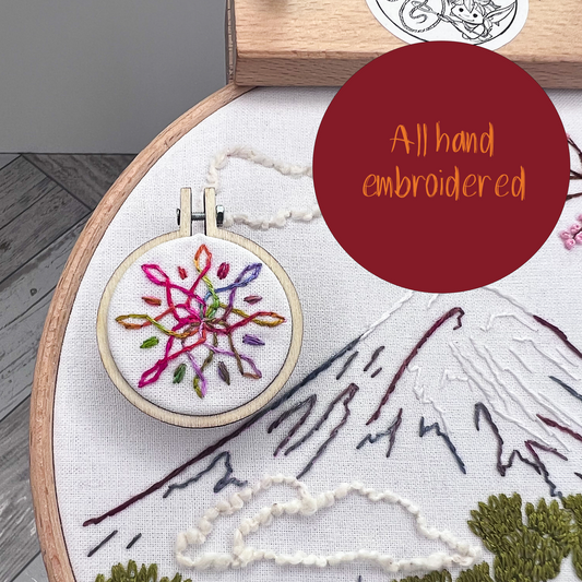 Hand Embroidered swirl Needle Minder