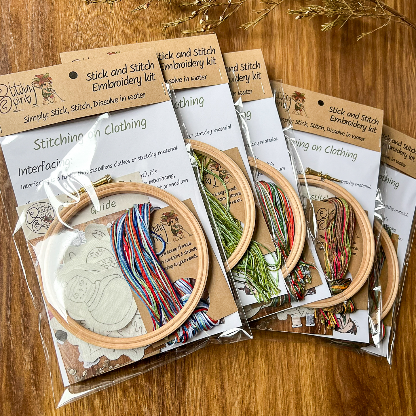 Foliage Stick and Stitch embroidery kit