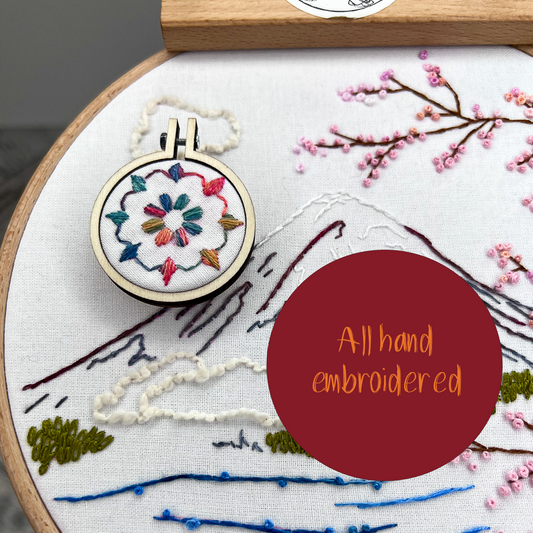 Hand Embroidered flower Needle Minder