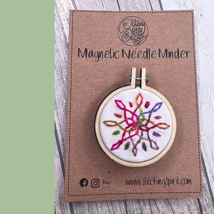 Hand Embroidered swirl Needle Minder