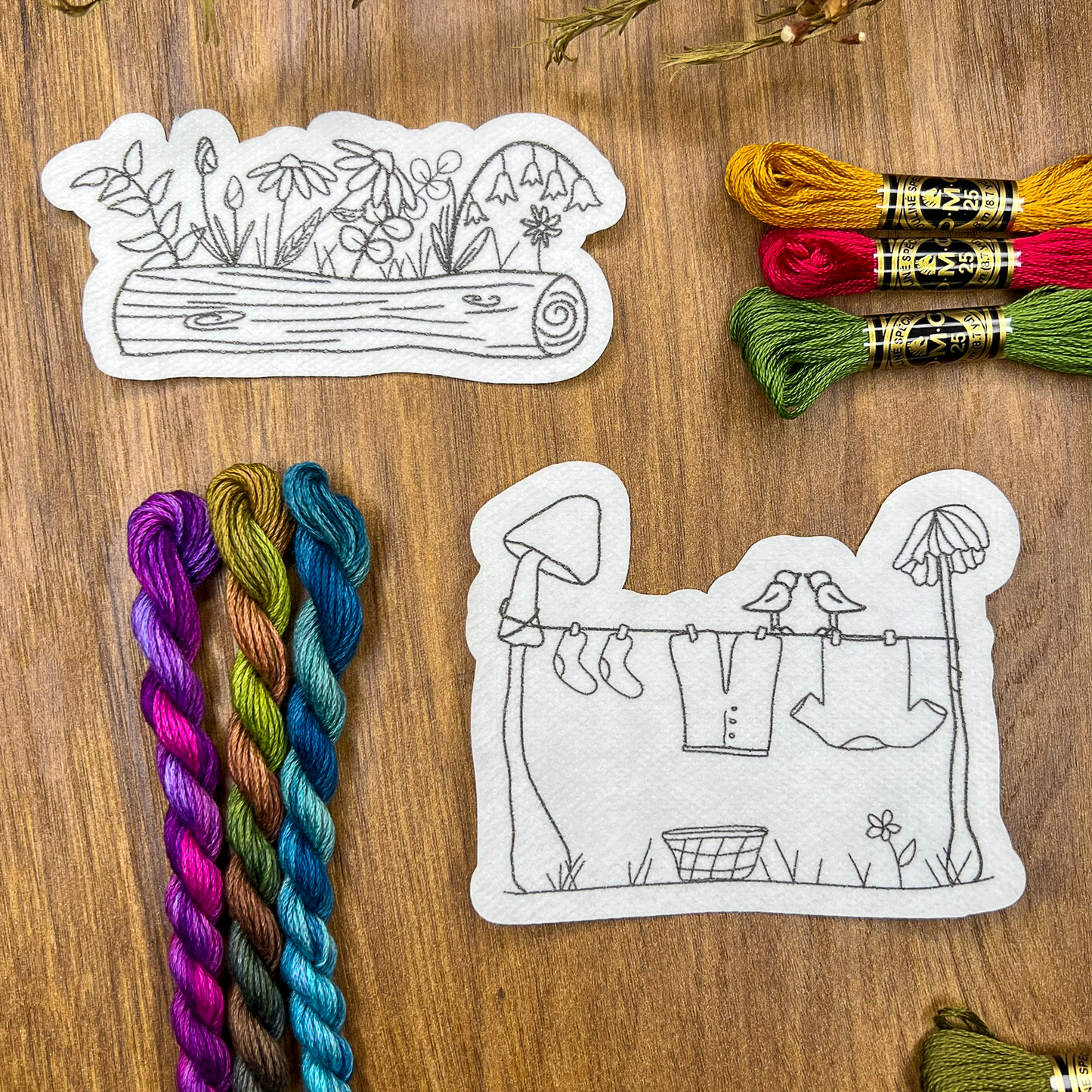 Forest Village composition stick and stitch pack