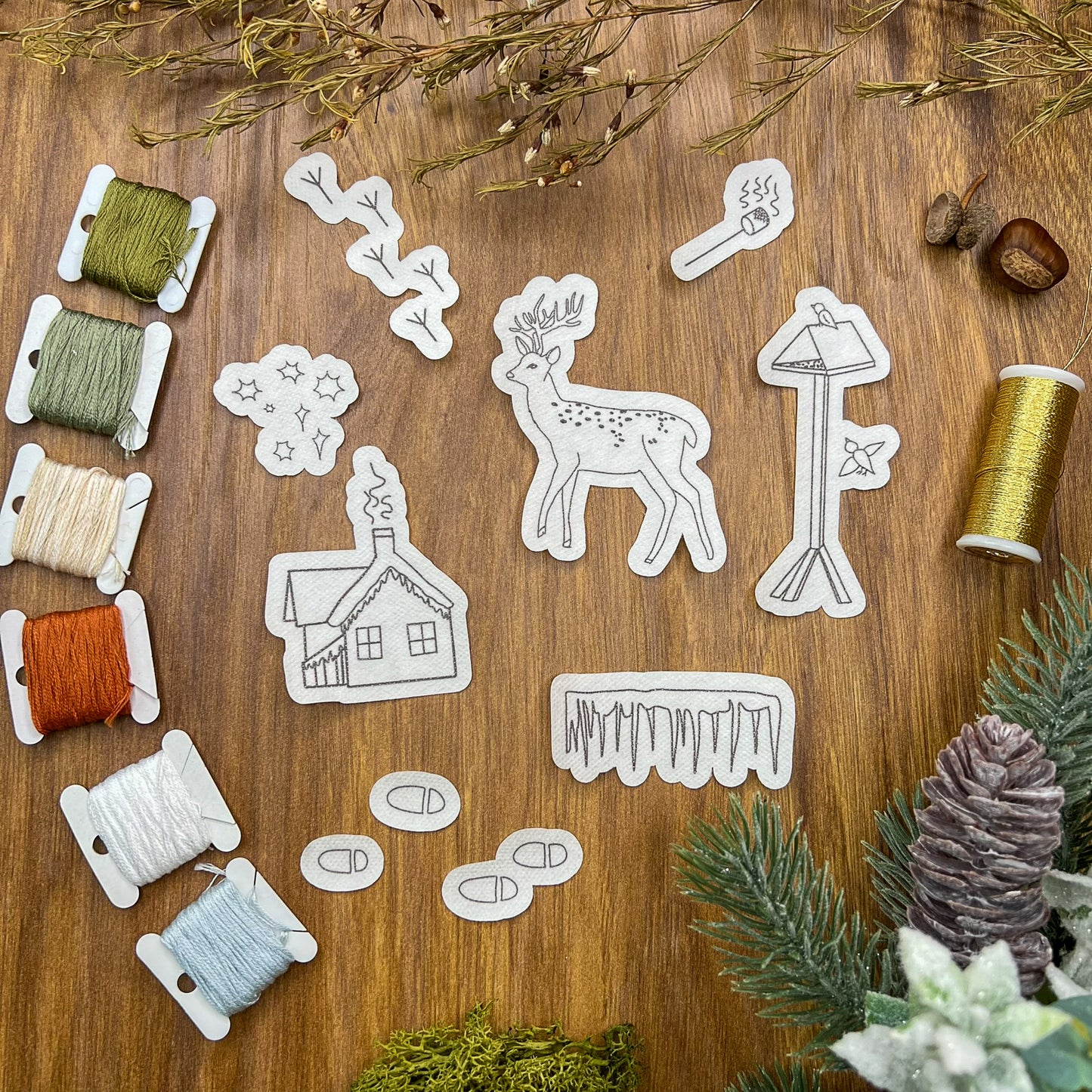 Woodland Walk Stick and Stitch pack