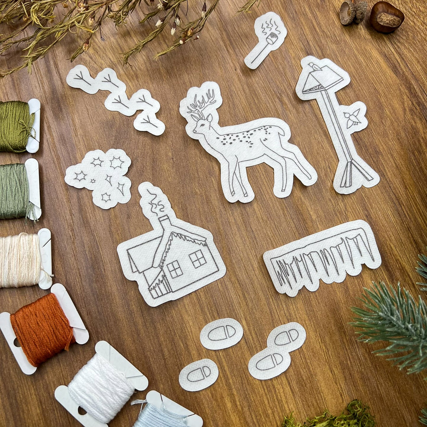 Woodland Walk Stick and Stitch pack