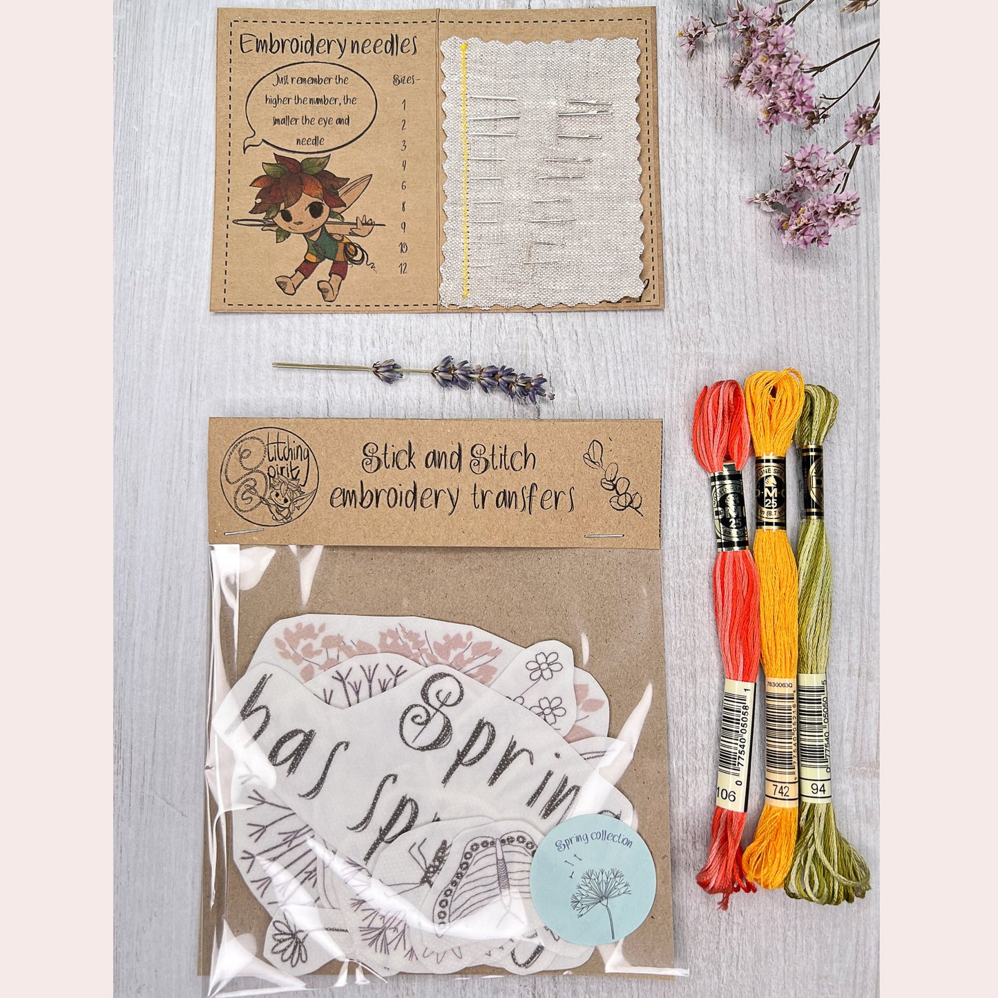 Stick and Stitch set with threads and needles kit