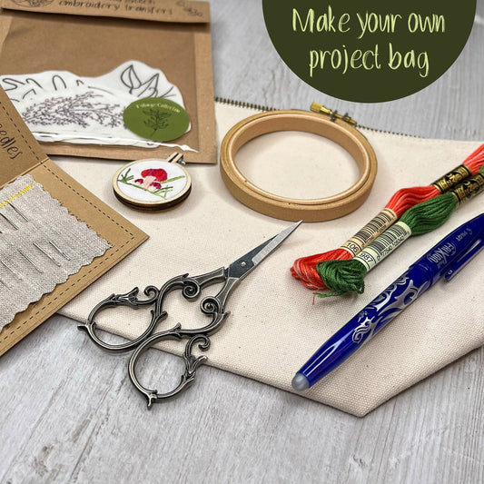 Make your own embroidery project bag kit