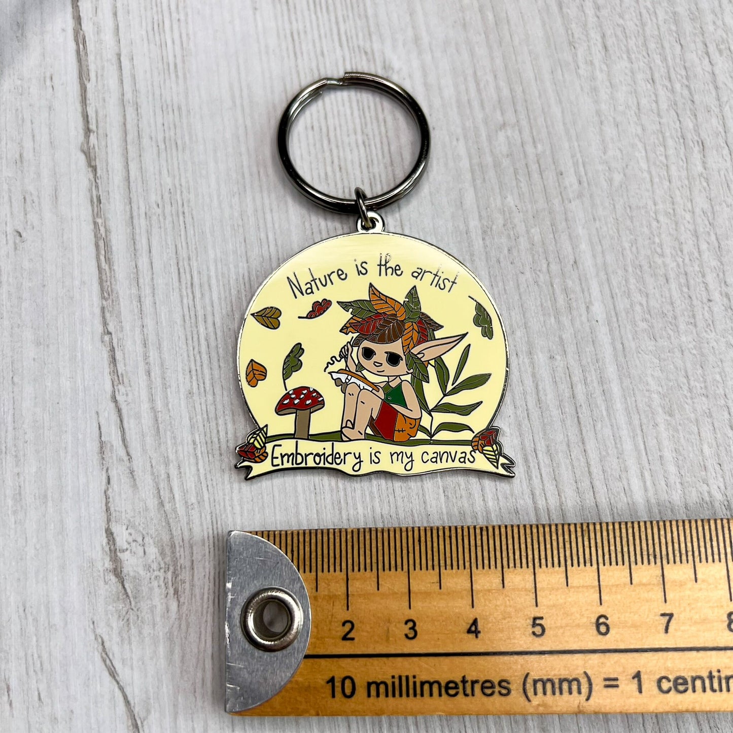 Embroidery themed keyring