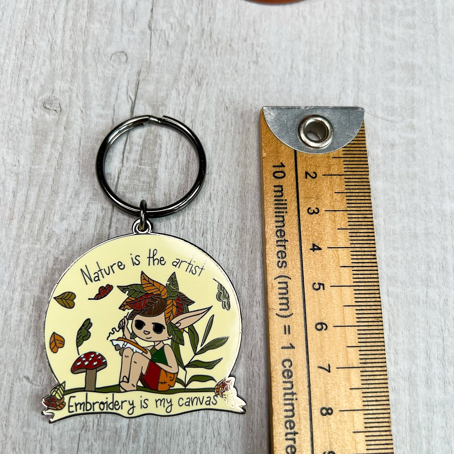 Embroidery themed keyring