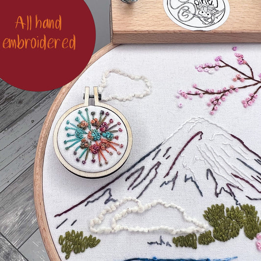 Hand Embroidered colour burst Needle Minder