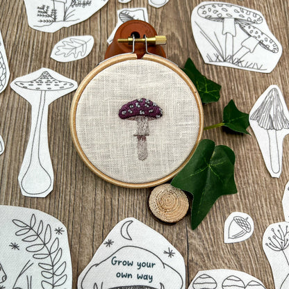 Mushroom embroidery collection