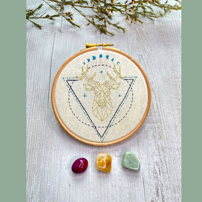 Golden Stag embroidery kit - Wellness Collection