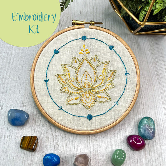 Golden Lotus embroidery kit - Wellness collection