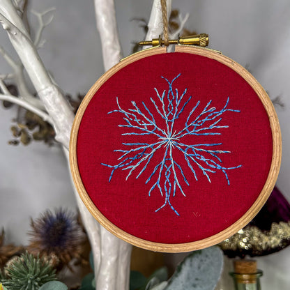 Christmas snowflake embroidered hoop