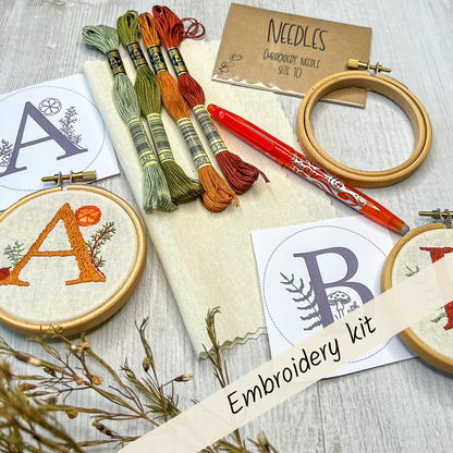 Woodland Alphabet Mini embroidery kit