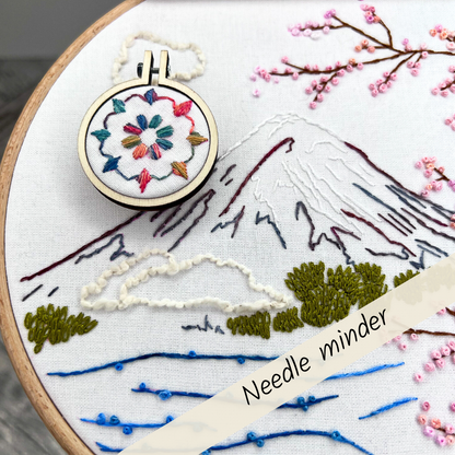 Hand Embroidered flower Needle Minder