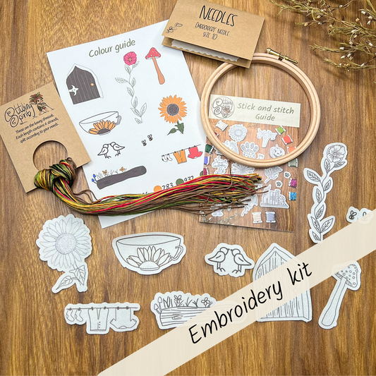 Forest Village Stick and Stitch embroidery kit