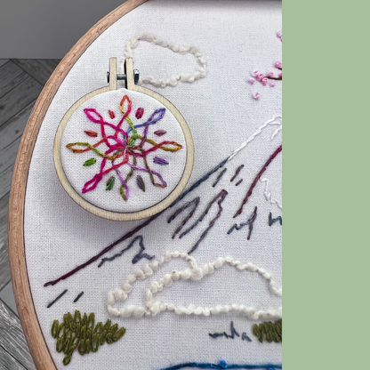 Hand Embroidered swirl Needle Minder