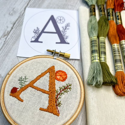 Woodland Alphabet Mini embroidery kit