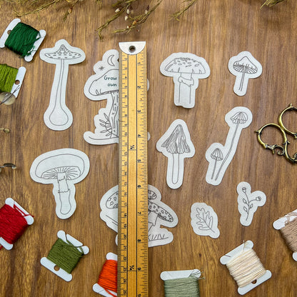 Grow your own way Mushrooms Stick and Stitch pack