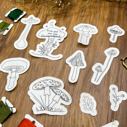 Grow your own way Mushrooms Stick and Stitch pack