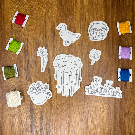 Puddle Ducks and Picnics Stick and Stitch pack