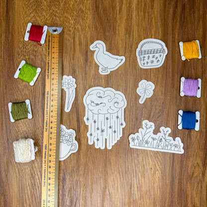 Puddle Ducks and Picnics Stick and Stitch pack