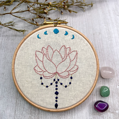 Sapphire Moon Hand embroidery workshop: Tuesday 12th November, 5:30pm to 8:30pm, Venue: Wonderland Wellbeing, North Shields