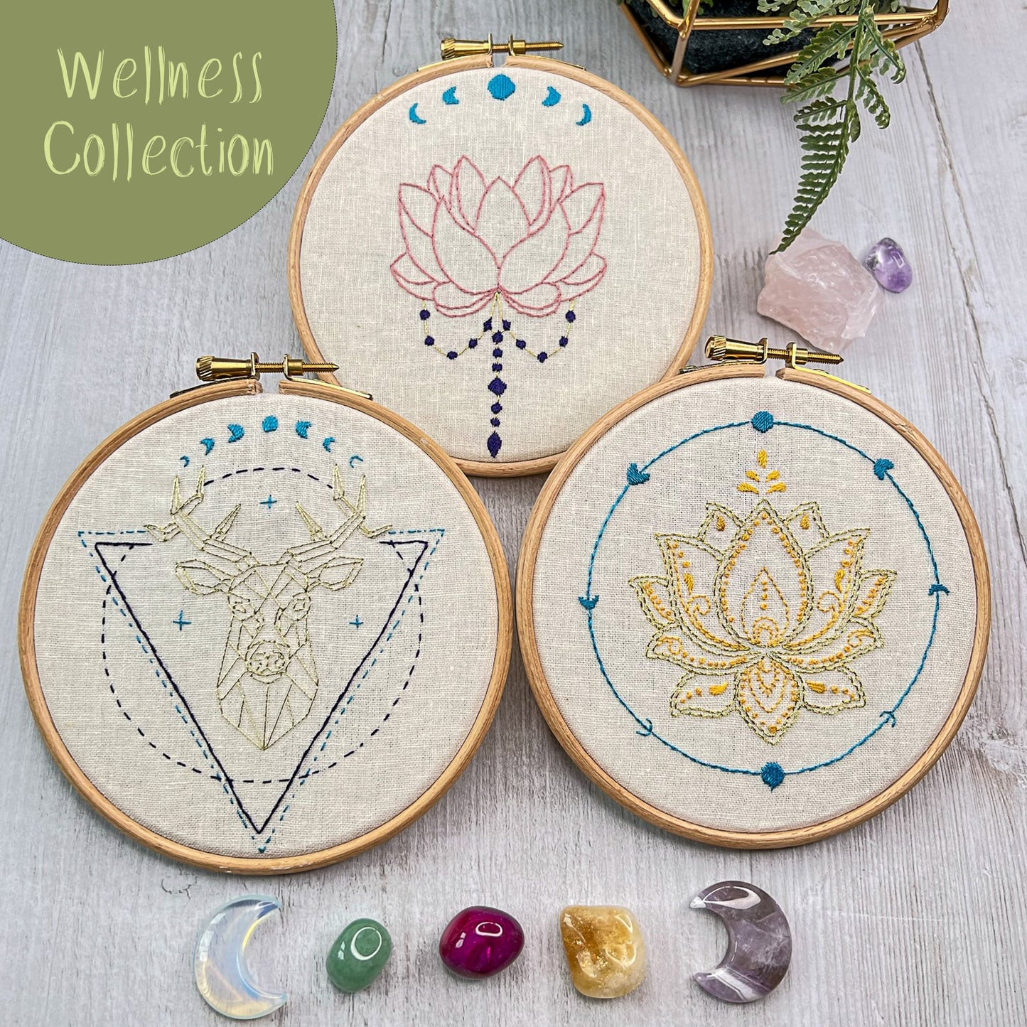 Golden Lotus embroidery kit - Wellness collection