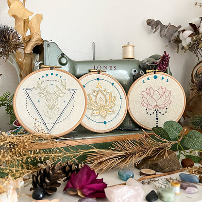 Golden Lotus embroidery kit - Wellness collection