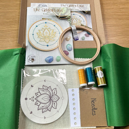 Golden Lotus embroidery kit - Wellness collection